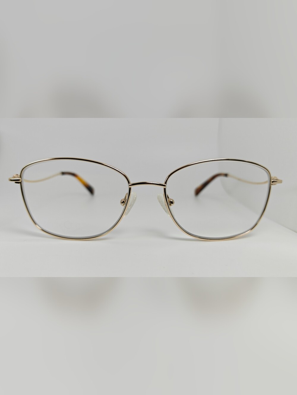 Dianele. Women's Gold Titanium Rounded Square Eyeglass Frames